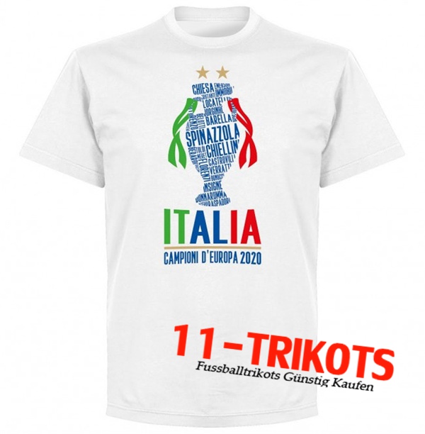 Italien T-Shirts UEFA Euro 2020 Champions Weiß - GXHTS03