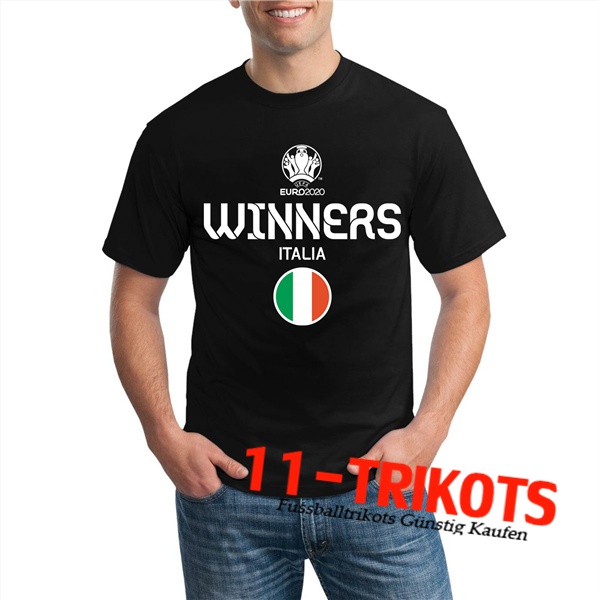 Italien T-Shirts UEFA Euro 2020 Champions Schwarz - GXHTS07