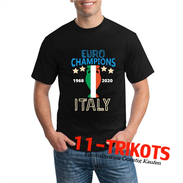 Italien T-Shirts UEFA Euro 1968 - 2020 Champions Schwarz - GXHTS08