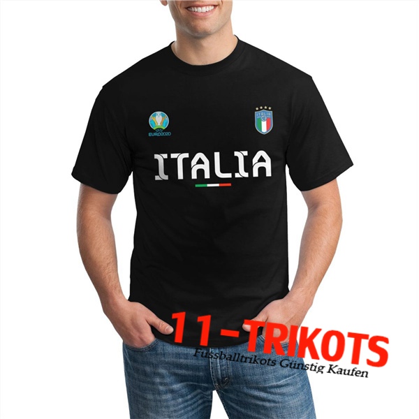 Italien T-Shirts UEFA Euro 2020 Champions Schwarz - GXHTS09