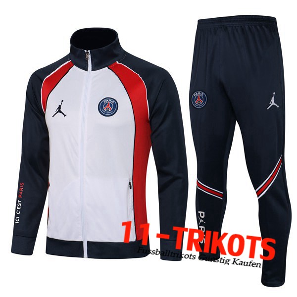 Jordan PSG Trainingsanzug (Jacke) Weiß/Rot 2021/2022