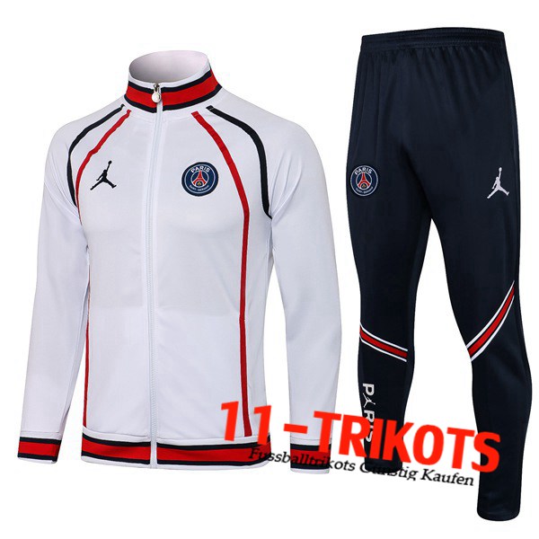 Jordan PSG Trainingsanzug (Jacke) Weiß/Rot 2021/2022 -1