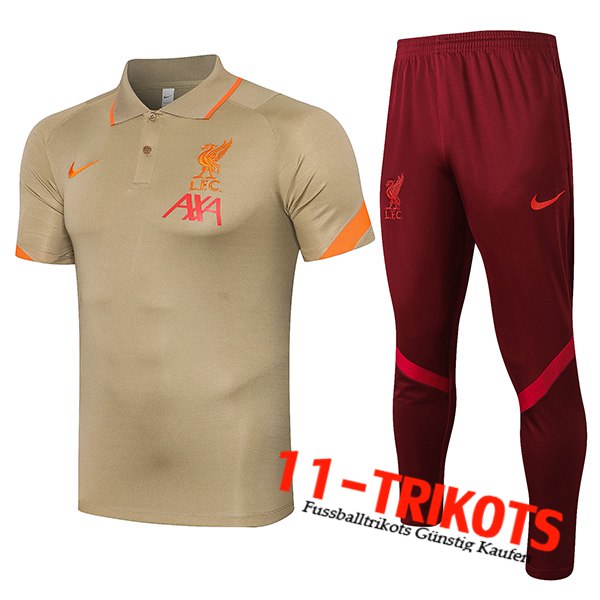 FC Liverpool Poloshirt + Hose Hellbraun 2021/2022