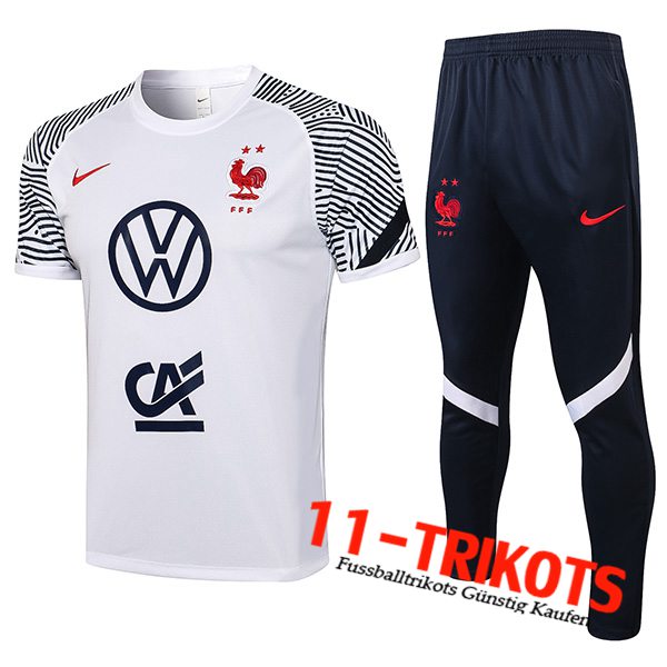 Frankreich Poloshirt + Hose Weiß 2021/2022