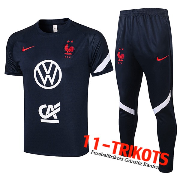 Frankreich Poloshirt + Hose Schwarz 2021/2022