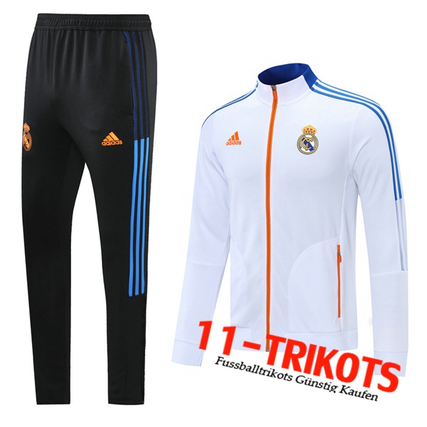 Real Madrid Kinder Trainingsanzug (Jacke) Weiß 2021/2022