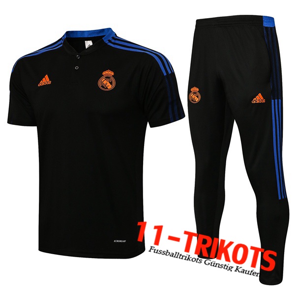 Real Madrid Poloshirt + Hose Schwarz 2021/2022