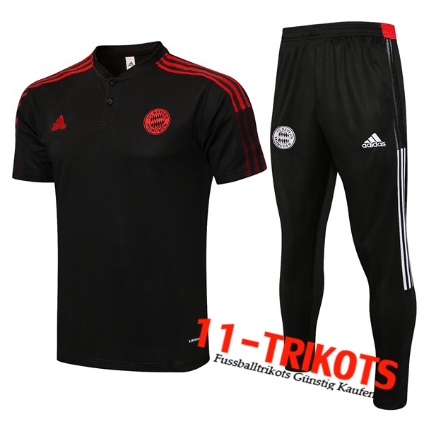 Bayern München Poloshirt + Hose Schwarz/Rot 2021/2022