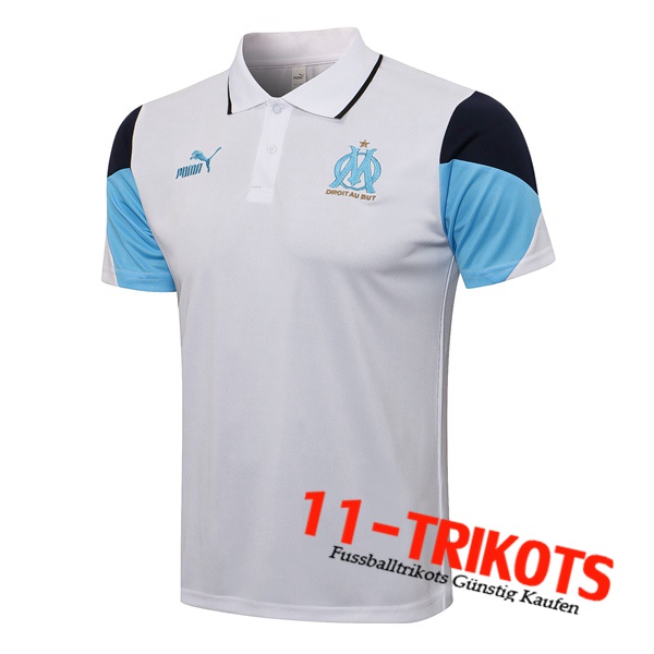 Marseille OM Poloshirt Weiß/Blau 2021/2022