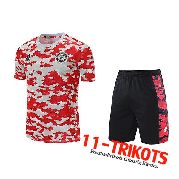 Manchester United Trainingstrikot + Shorts Rot 2021/2022