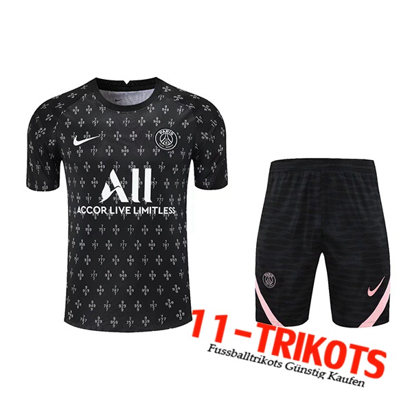 Jordan PSG Trainingstrikot + Shorts Schwarz 2021/2022