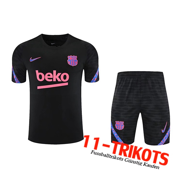 FC Barcelona Trainingstrikot + Shorts Schwarz 2021/2022