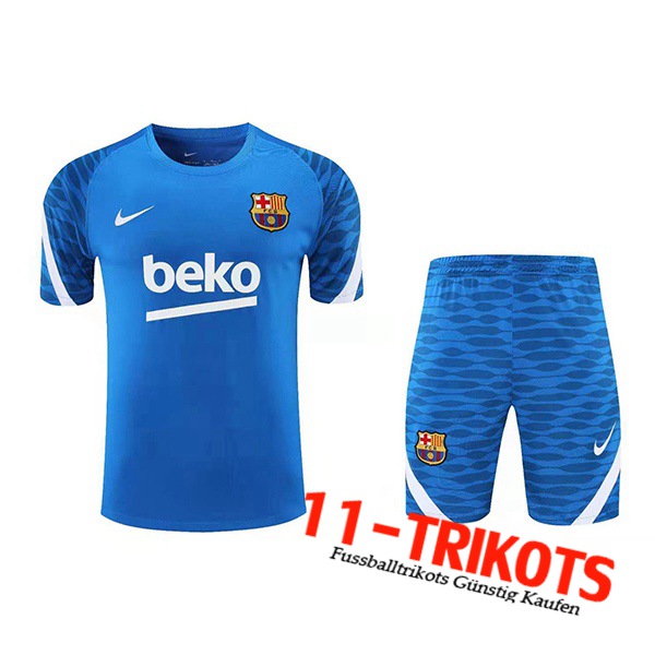 FC Barcelona Trainingstrikot + Shorts Blau 2021/2022