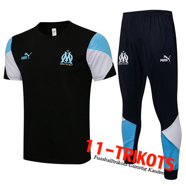 Marseille OM Trainingstrikot + Hose Schwarz/Weiß 2021/2022