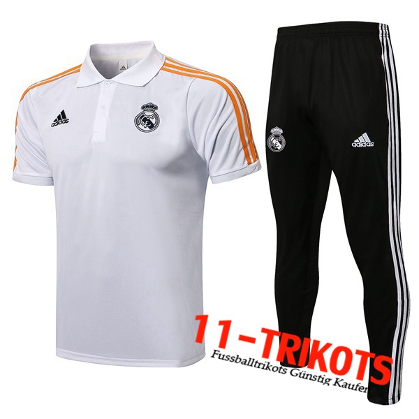 Real Madrid Trainingstrikot + Hose Weiß 2021/2022