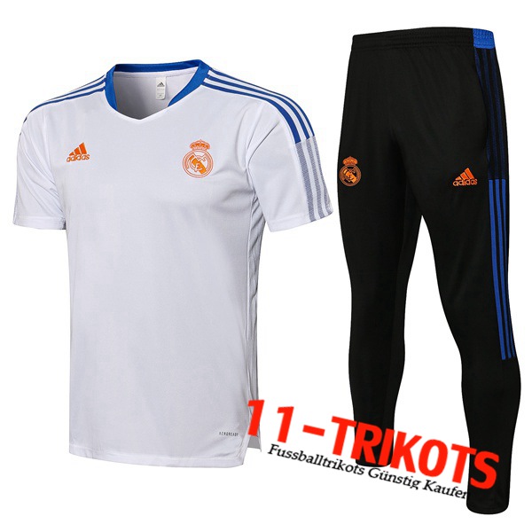 Real Madrid Trainingstrikot + Hose Weiß/Blau 2021/2022