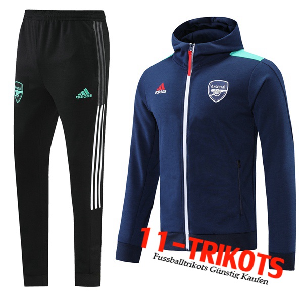 FC Arsenal Trainingsanzug (Jacke) Mit Kapuze Dunkelblau 2021/2022