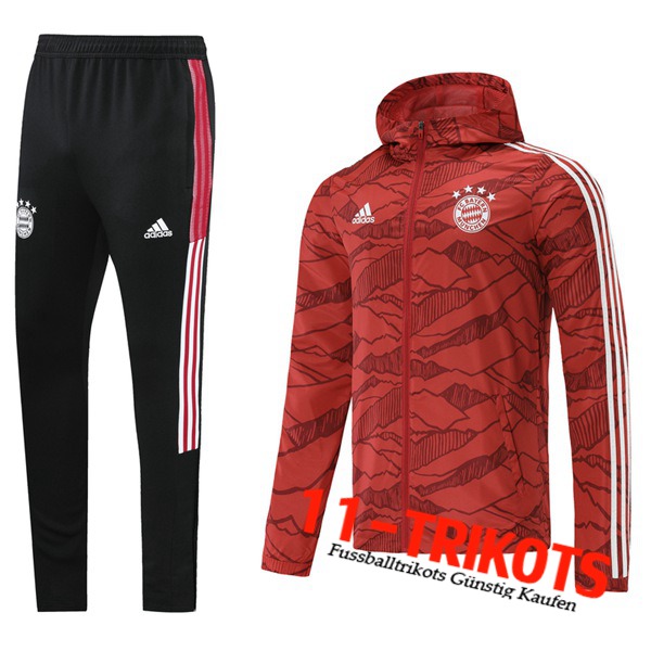 Bayern München Trainingsanzug (Jacke) Mit Kapuze Rot/Weiß 2021/2022