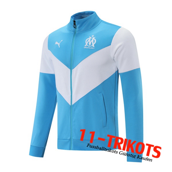 Chaquetas Futbol Marsella OM Blanca/Azul 2021/2022