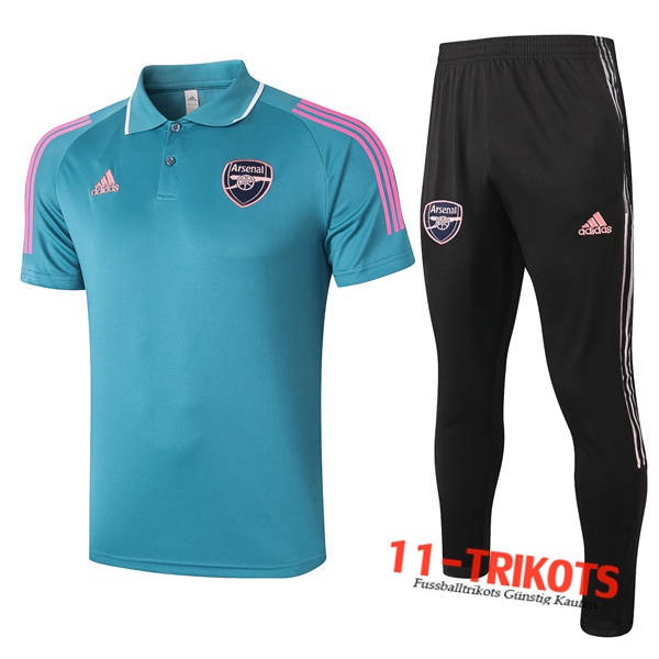 Neuestes Fussball Arsenal Poloshirt + Hose Verde 2020/2021