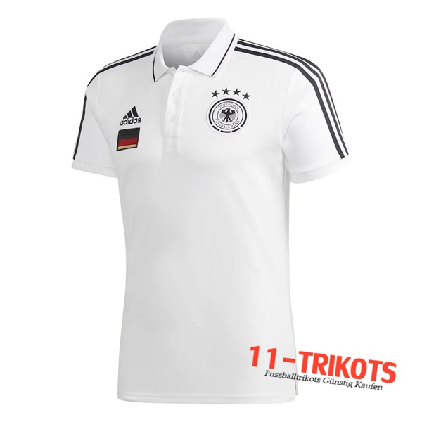Neuestes Fussball Deutschland Poloshirt Weiß 2020/2021