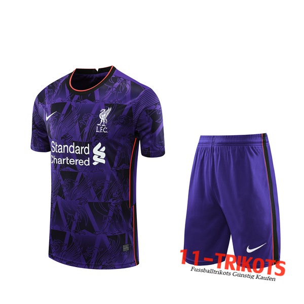 Neuestes FC Liverpool Trainingstrikot + Shorts Violet/Weiß 2020/2021 | 11-trikots