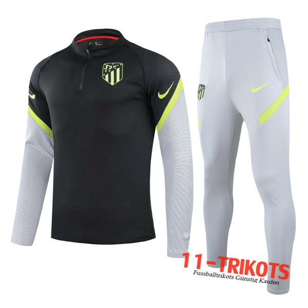 Atletico Madrid Trainingsanzug Schwarz/Grau 2020/2021 | 11-Trikots