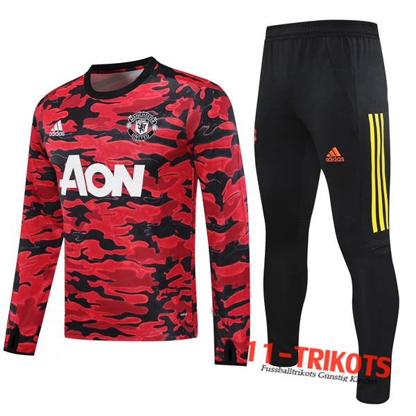 Manchester United Trainingsanzug Schwarz/Rot 2020/2021 | 11-Trikots