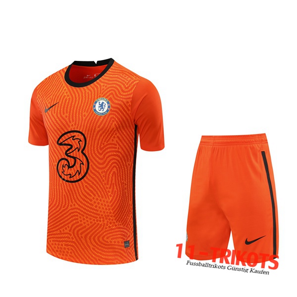 Neues Fussball FC Chelsea Torwart Orange 2020 2021 | 11-trikots