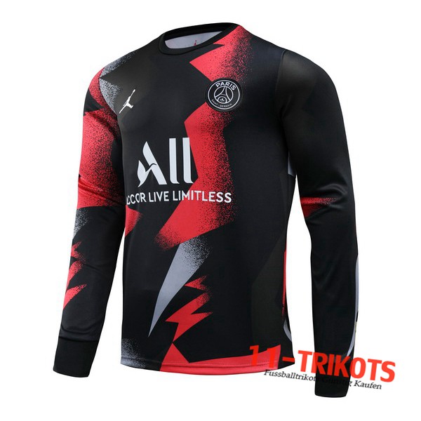 Sudadera de entrenamiento Pairis PSG Jordan Negro Roja 2019/2020