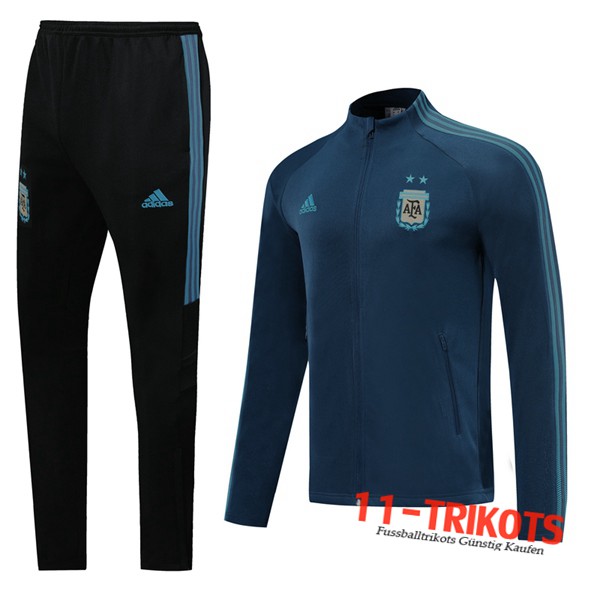 Neuestes Fussball Argentinien Trainingsanzug (Jacke) Königsblau 2020 2021 | 11-trikots