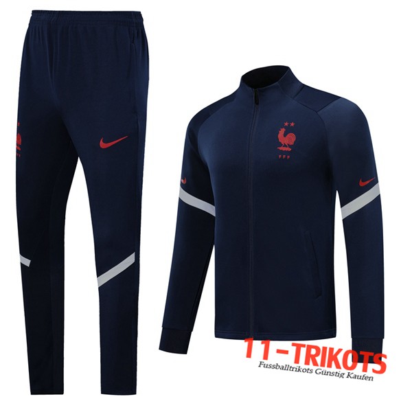 Neuestes Fussball Frankreich Trainingsanzug (Jacke) Königsblau 2019 2020 | 11-trikots