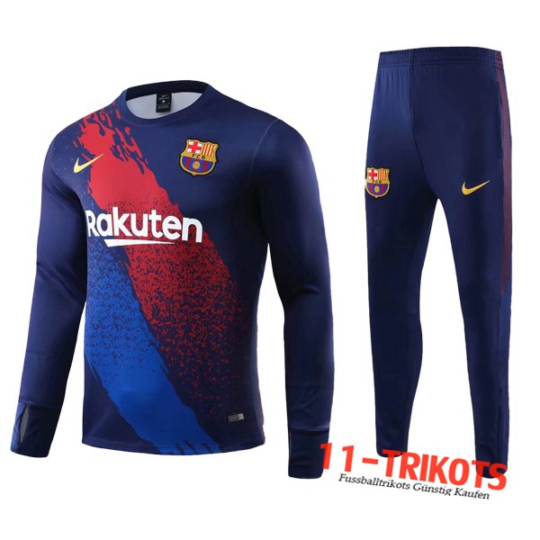 Neuestes Fussball FC Barcelona Trainingsanzug Blau Rot 2019 2020 | 11-trikots