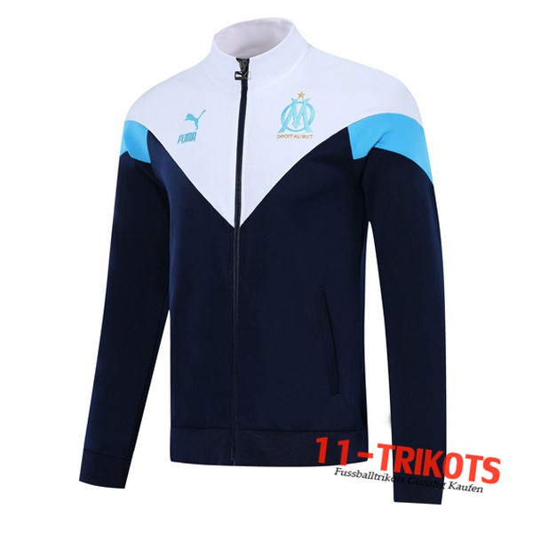 Chaqueta Futbol Marsella OM Azul Real Blanco 2019 2020