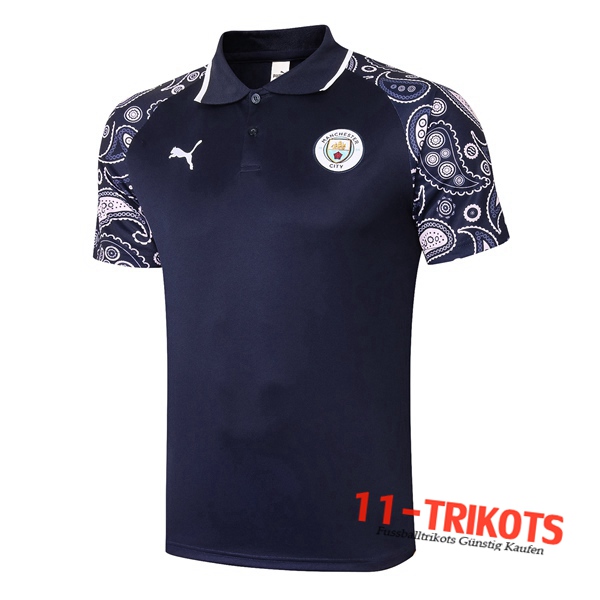 Neuestes Fussball Manchester City Poloshirt Blau Royal 2020/2021