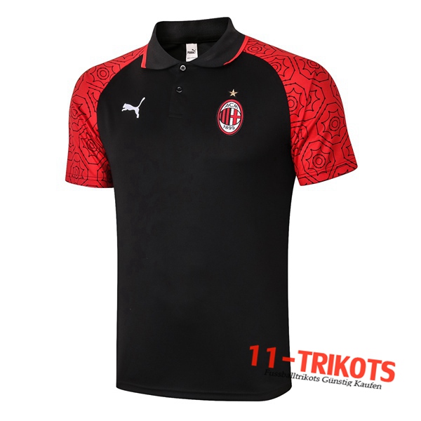 Neuestes Fussball Milan AC Poloshirt Rot 2020/2021