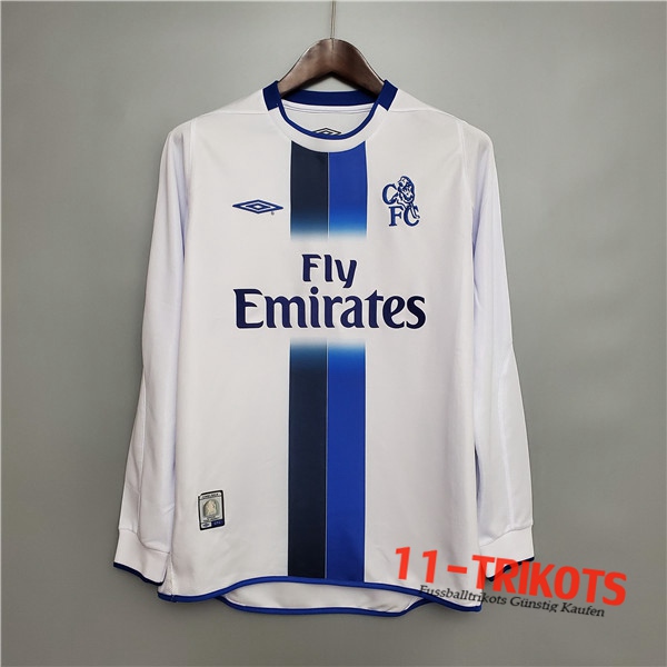 Neuestes Fussball FC Chelsea Retro Auswärtstrikot Langarm 2003/2005