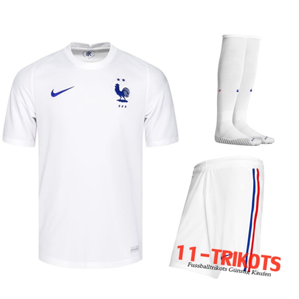 Zusammen Fussball Frankreich Auswärtstrikot (Short+Socken) 2020/2021 | 11-trikots