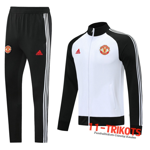 Manchester United Trainingsanzug (Jacke) Weiß 2020 2021 | 11-trikots