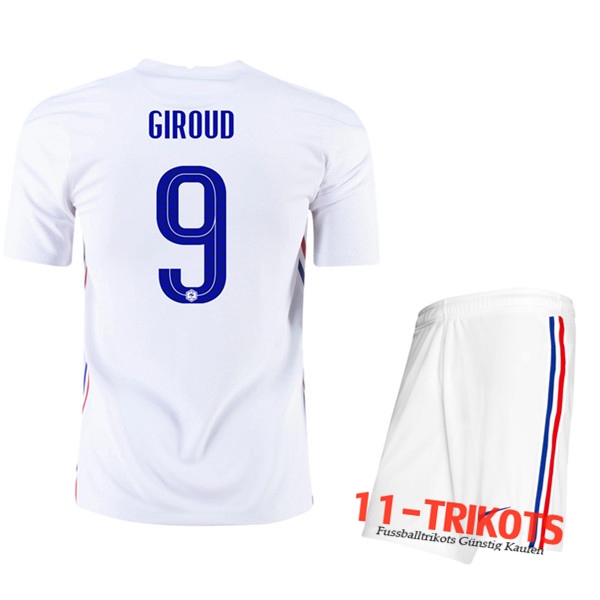 Fussball UEFA Euro 2020 Frankreich (Giroud 9) Kinder Auswärtstrikot | 11-trikots