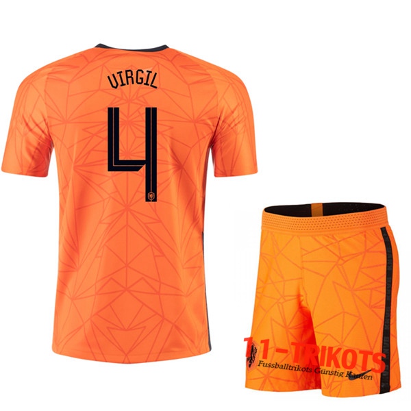 Fussball UEFA Euro 2020 Niederlande (VIRGIL 4) Kinder Heimtrikot | 11-trikots