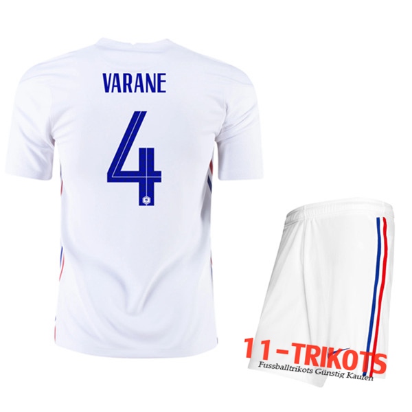 Fussball UEFA Euro 2020 Frankreich (Varane 4) Kinder Auswärtstrikot | 11-trikots