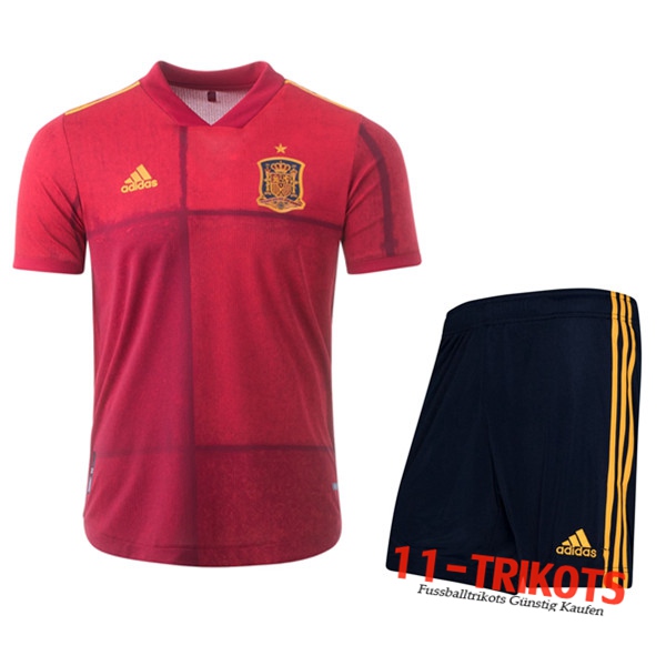 Zusammen Fussball Spanien Heimtrikot + Short 2020/2021 | 11-trikots