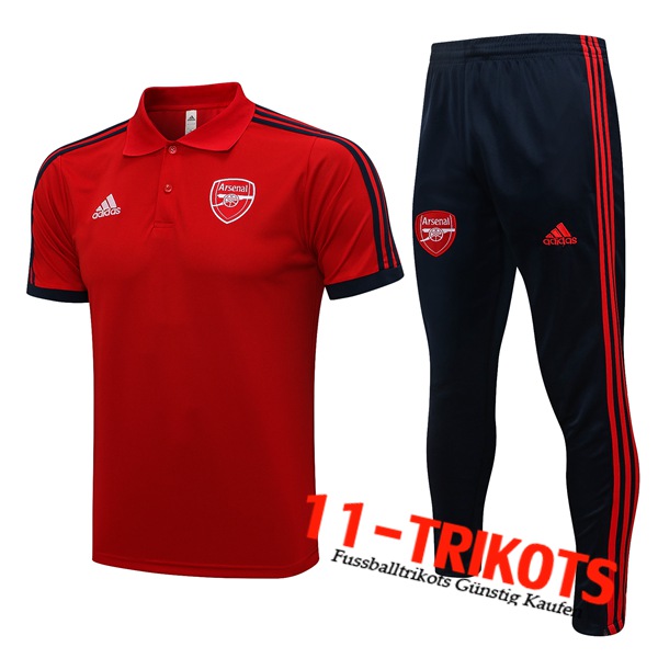FC Arsenal Poloshirt + Hose Rot/Schwarz 2021/2022