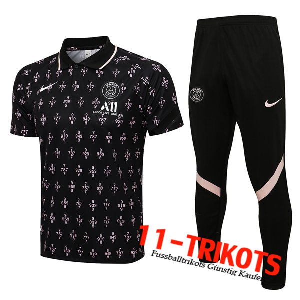 Jordan PSG Poloshirt + Hose Schwarz 2021/2022