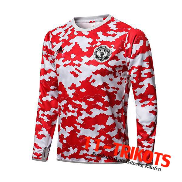 Manchester United Training Sweatshirt Rot/Weiß 2021/2022