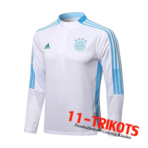 Bayern München Training Sweatshirt Weiß/Blau 2021/2022
