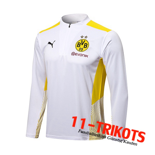 Dortmund BVB Training Sweatshirt Weiß/Gelb 2021/2022