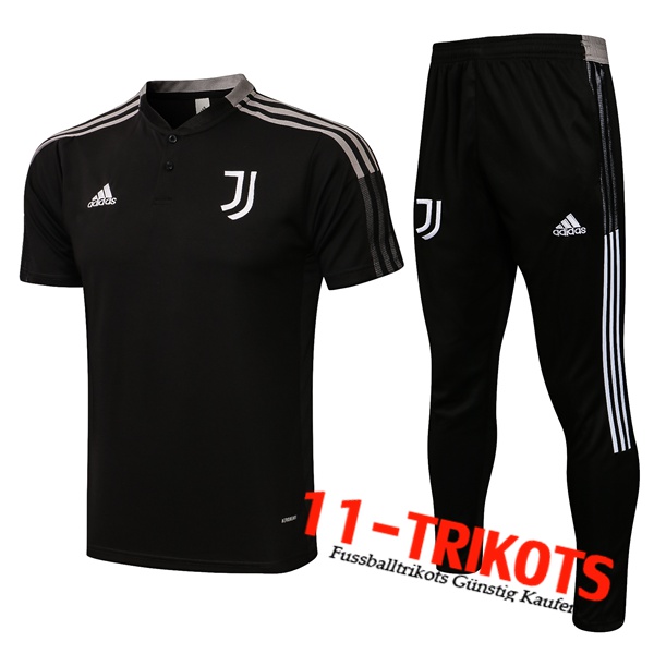 Juventus T Shirt Suits + Hose Schwarz/Weiß 2021/2022