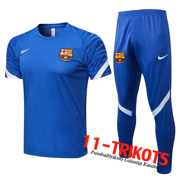 FC Barcelona T Shirt Suits + Hose Blau/Weiß 2021/2022